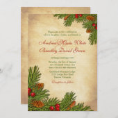 パインズブッシュホリデーウィンターウェディング招待状 招待状 (正面/裏面)