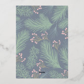 パインズベリー海軍ブルークリスマスフォト 箔シーズンカード (裏面)