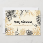 パインズポインセティアスフラットクリスマス シーズンカード (正面)