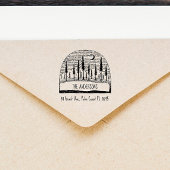 パインズランドスケープ手描きファミリー差出人住所 セルフインキングスタンプ