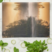 パインズ川の朝霧 キッチンタオル (折り畳み)