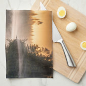 パインズ川の朝霧 キッチンタオル (四つ折り)