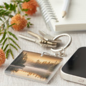 パインズ川の朝霧 キーホルダー (正面右)