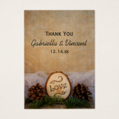 パインズ素朴ウッドランド結婚式の引き出物ラベル (正面)