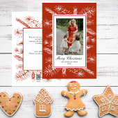 パインズ素朴レッドフレームエレガント写真クリスマス シーズンカード