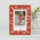 パインズ素朴レッドフレームエレガント写真クリスマス シーズンカード (スタンド正面)