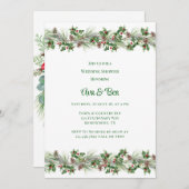 パインタイズレッドベリーウェディングシャワー 招待状 (正面/裏面)