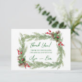 パインタイズレッドベリークリスマスサンキューカード サンキューカード (スタンド正面)