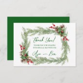 パインタイズレッドベリークリスマスサンキューカード サンキューカード (正面/裏面)