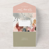 パインタリーウォーターカラーモダンパステル春の結婚式 オールインワン招待状 (外側)