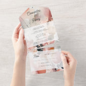 パインタリーウォーターカラーモダンパステル春の結婚式 オールインワン招待状 (貼ってはがせる)