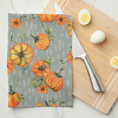 パインタリーウォーター秋カボキンオレンジ/グリーゲ キッチンタオル (四つ折り)