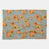 パインタリーウォーター秋カボキンオレンジ/グリーゲ キッチンタオル (横)