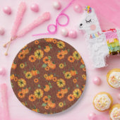 パインタリーウォーター秋カボキンオレンジ/錆 ペーパープレート (パーティー)