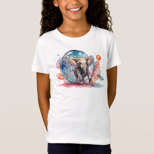 パインタリーザゾウ絵画ズクリエイティブゾウ Tシャツ (正面)