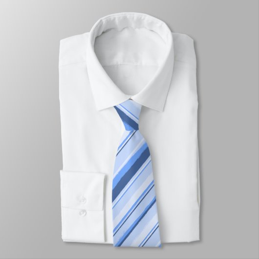 パインタリーストライプのブルー両面結婚型 ネクタイ (タイ)