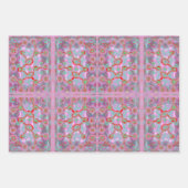 パインタリーストライプドット渦巻形のやドードルピンクなど ラッピングペーパーシート (正面2)