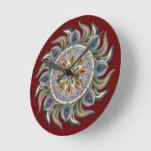 パインタリーマンダラ ラウンド壁時計 (傾斜)