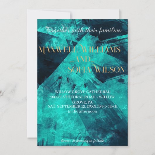 パインターリーウォーターカラームーディーズ結婚式招待状 招待状 (正面)