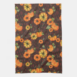 パインターリーウォーター秋カボキンオレンジ/ブラック キッチンタオル