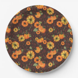 パインターリーウォーター秋カボキンオレンジ/ブラック ペーパープレート