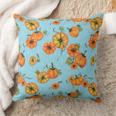 パインターリーウォーター秋カボキンオレンジ/ブルー クッション (ブランケット)