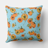 パインターリーウォーター秋カボキンオレンジ/ブルー クッション (裏面)