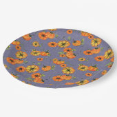 パインターリーウォーター秋カボチャオレンジ/紫 ペーパープレート (アングル)