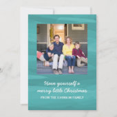 パインターリーウォーター色ホリデーフォトカード |ティール（緑がかった色） シーズンカード (正面)