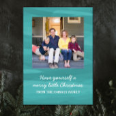 パインターリーウォーター色ホリデーフォトカード |ティール（緑がかった色） シーズンカード