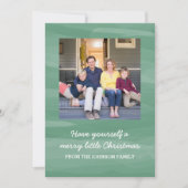 パインターリーウォーター色ホリデーフォトカード |緑 シーズンカード (正面)