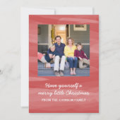 パインターリーウォーター色ホリデーフォトカード |赤 シーズンカード (正面)