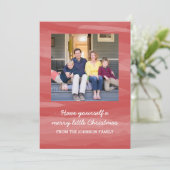 パインターリーウォーター色ホリデーフォトカード |赤 シーズンカード (スタンド正面)