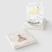 パインターリーデコールのカリフォルニア州旗 ストーンコースター (横)