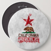 パインターリーデコールのカリフォルニア州旗 缶バッジ (正面&裏面)