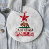 パインターリーデコールのカリフォルニア州旗 缶バッジ (インサイチュ)