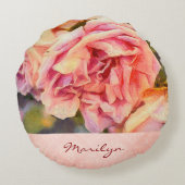 パインターリーピンクローゼズオンダマスクモノグラムの ラウンドクッション (裏面)