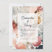 パインターリーモダンウォーター結婚カラーパステルの写真 セーブザデート (正面)