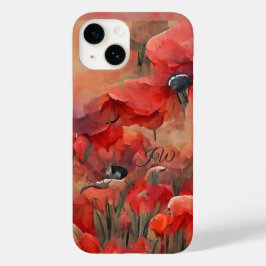 パインターリーレッドポピーカスタムズと文字 Case-Mate iPhone 14ケース