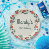 パインターリーレディーバグ誕生日ガーデンパーティー ペーパープレート (パーティー)