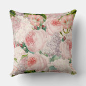 パインターリーレトロバラライラックフラワー春パターン クッション (裏面)