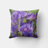 パインターリーワイルドブルーインディゴフラワーズボタニカルアート クッション (裏面)