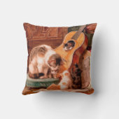 パインターリーヴィンテージアート – 猫とギター クッション (裏面)