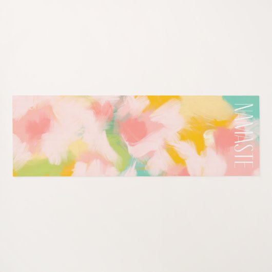 パインターリー抽象芸術牧草地ナマステ ヨガマット (裏面(横))