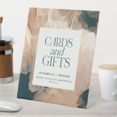 パインターリー結婚テラコッタティール（緑がかった色）のカードとギフト 台座サイン (インサイチュ)