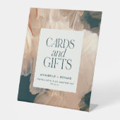 パインターリー結婚テラコッタティール（緑がかった色）のカードとギフト 台座サイン (正面)