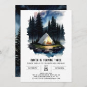 パインツリーアドベンチャーアウェイツ誕生日 招待状 (正面/裏面)