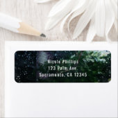 パインツリーウィンターナイトフォレスト結婚式招待状 ラベル (インサイチュ)