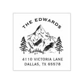 パインツリーウィンターマウンテンファミリー差出人住所 ラバースタンプ (インプリント)