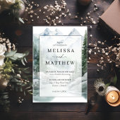 パインツリーウォーターカラーフォレスト結婚式招待状 招待状